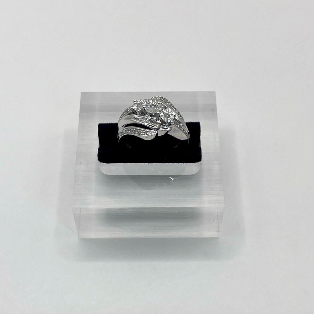 0.25 cts Natural Diamond Sterling Silver Ring Size 5 - Picture 4 of 6
